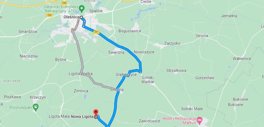 Piękna i atrakcyjna okolica I las I Nowa Ligota I 15 km Oleśnica, 40 km Wroclaw
