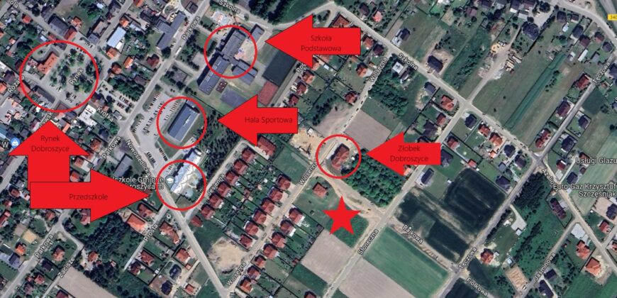 Działka budowlano – usługowa Dobroszyce I 20 km Wrocław I 5 km Oleśnica I 1163 m2