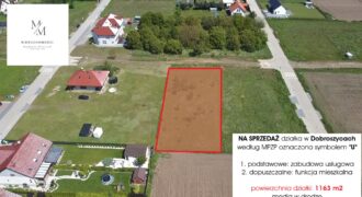 Działka budowlano – usługowa Dobroszyce I 20 km Wrocław I 5 km Oleśnica I 1163 m2